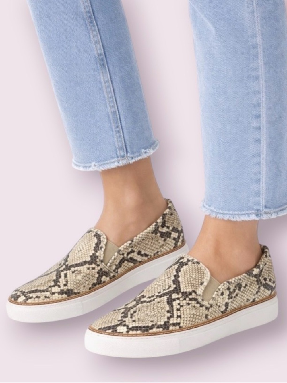 Steve Madden Gills Snakskin Embossed Vegan Leather Slip On Sneakers Size 9